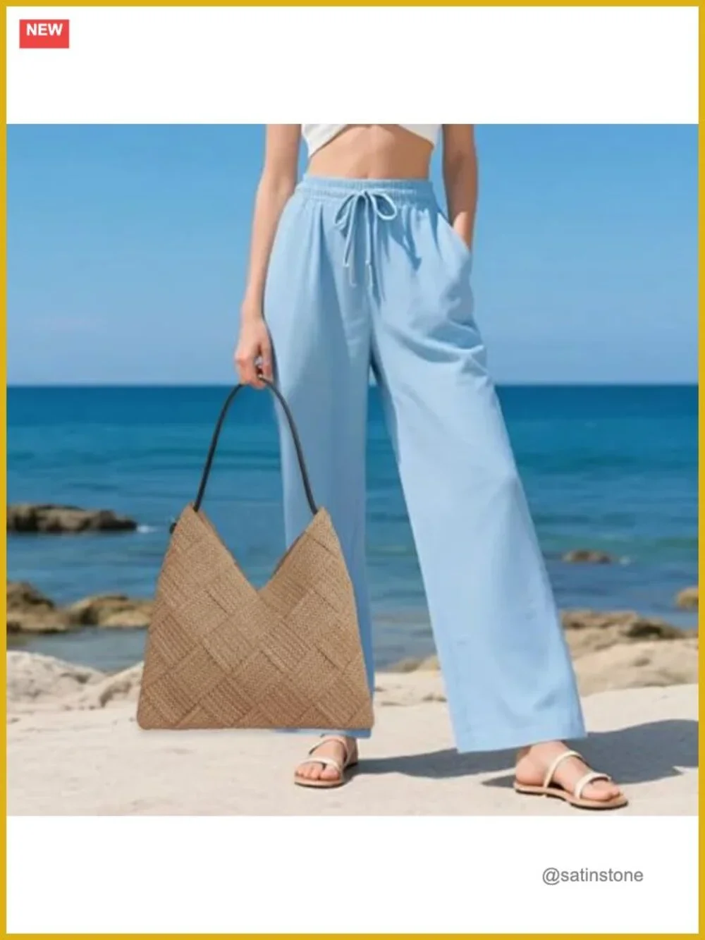 Handmade Straw Woven Hobo Tote Bag Shoulder Purse Summer Beach